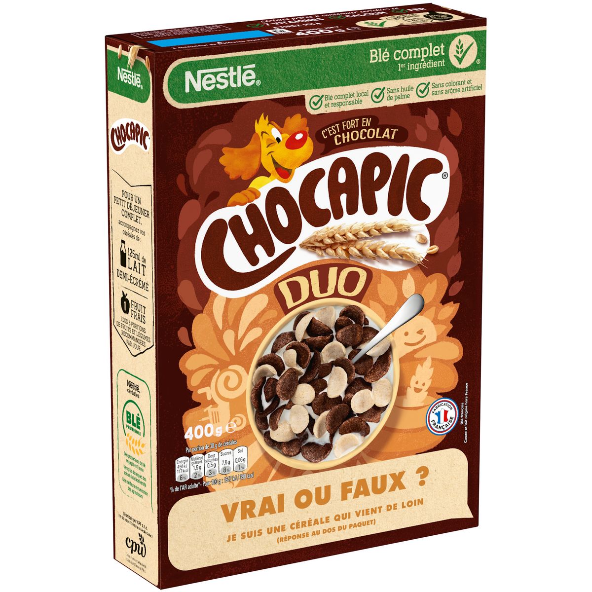 CHOCAPIC Duo céréales aux chocolats 400g