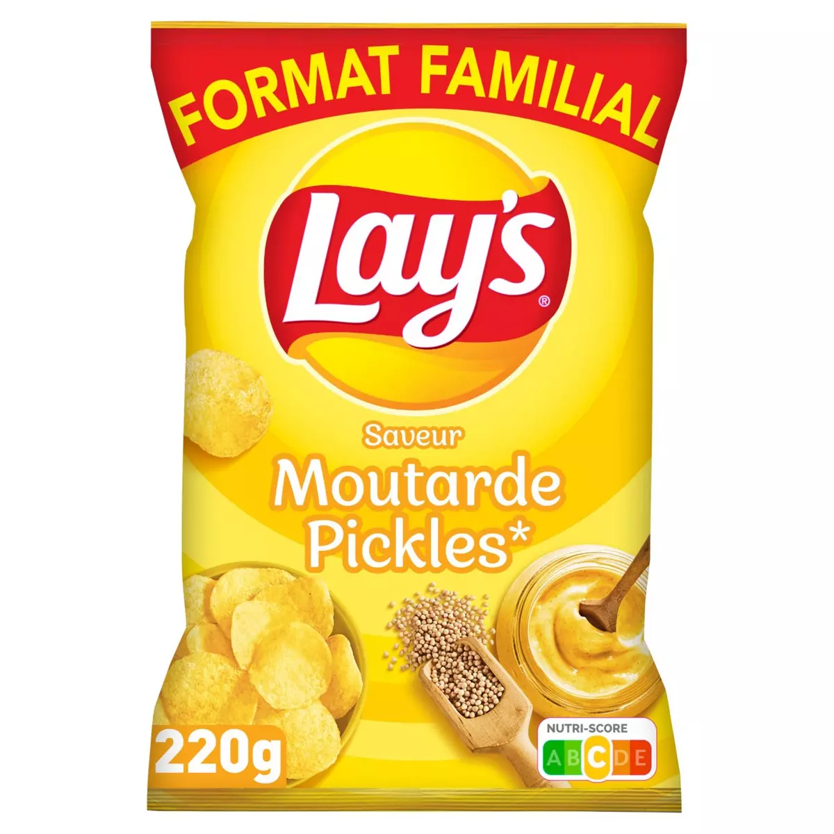 LAY'S Chips saveur moutarde Pickles format familial 220g