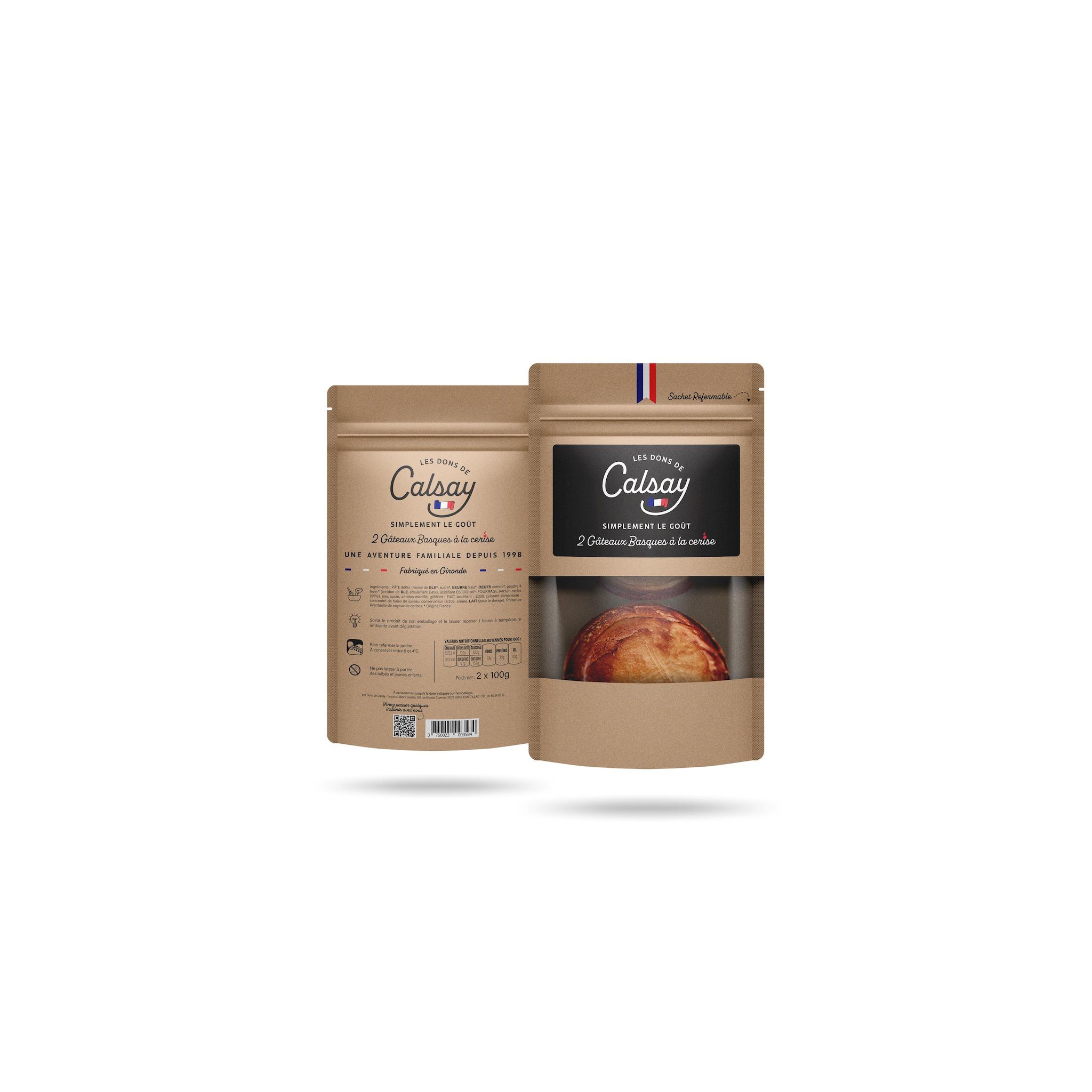 LES DONS DE CALSAY Gâteau Basque cerise 2 pièces 200g