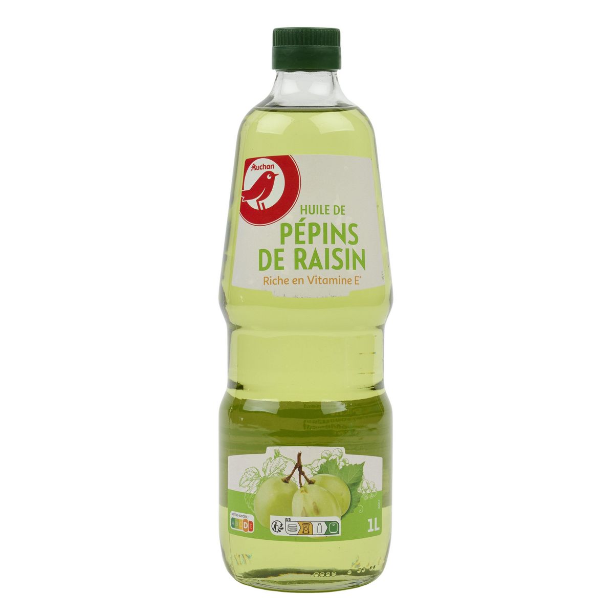 AUCHAN Huile de pépins de raisin 1l