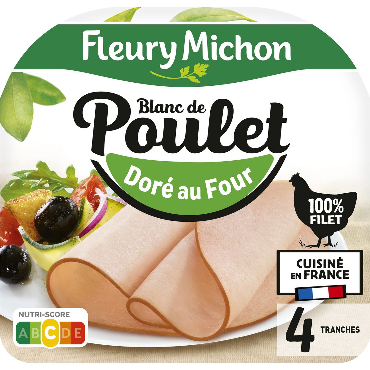 FLEURY MICHON Blanc de poulet doré au four 4 tranches 160g