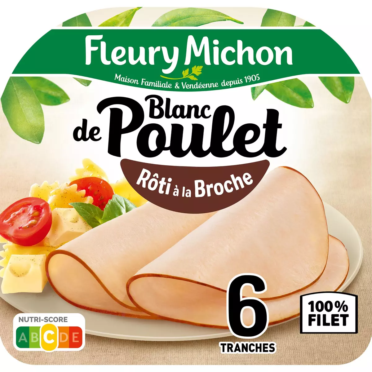 FLEURY MICHON Blanc de poulet rôti à la broche 6 tranches 180g