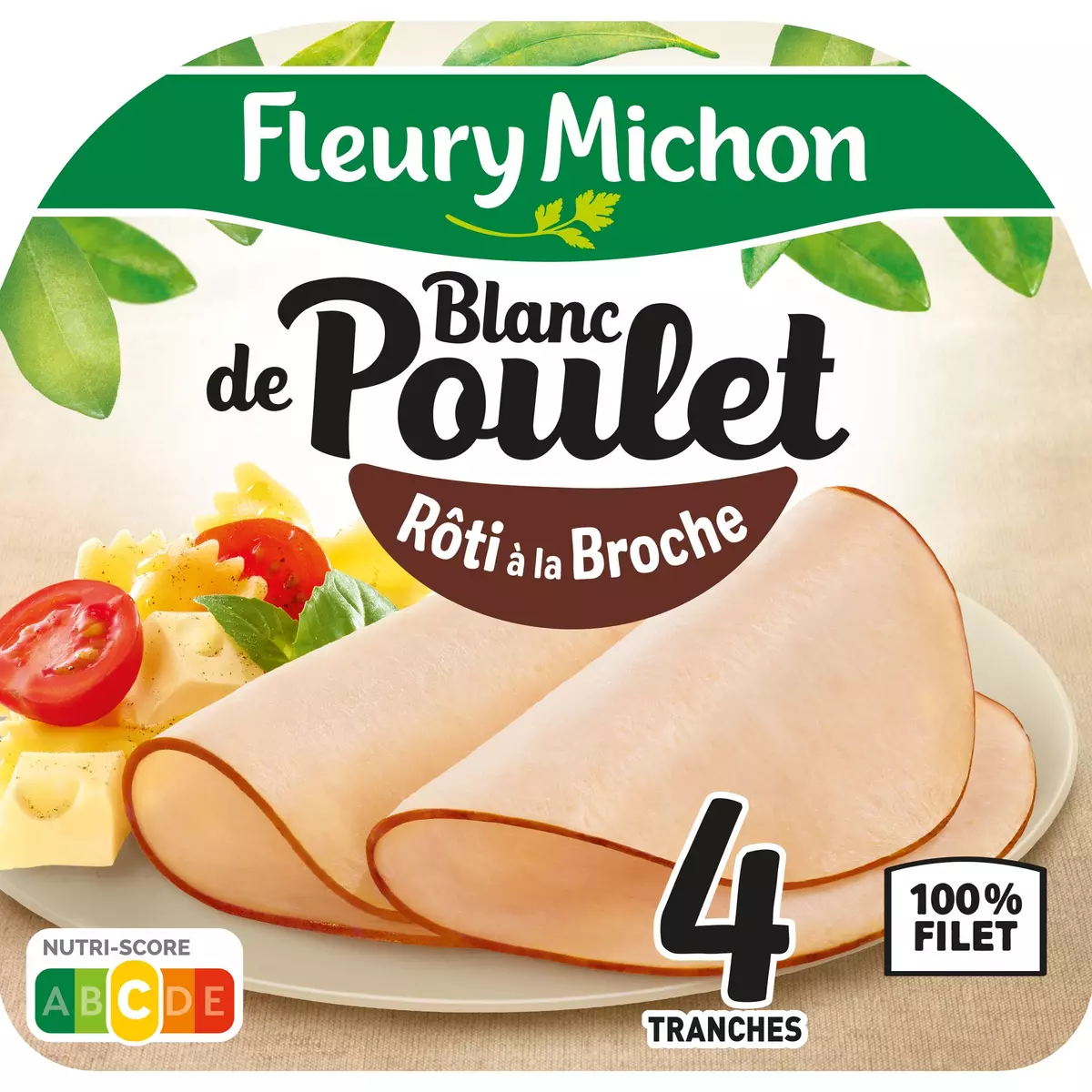 FLEURY MICHON Blanc de poulet rôti à la broche 4 tranches 120g