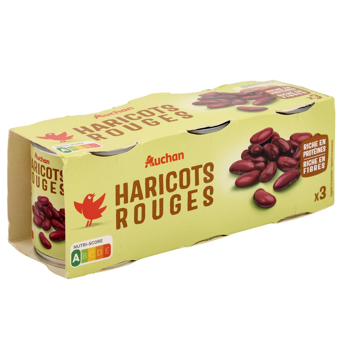 AUCHAN Haricots rouges 3x125g