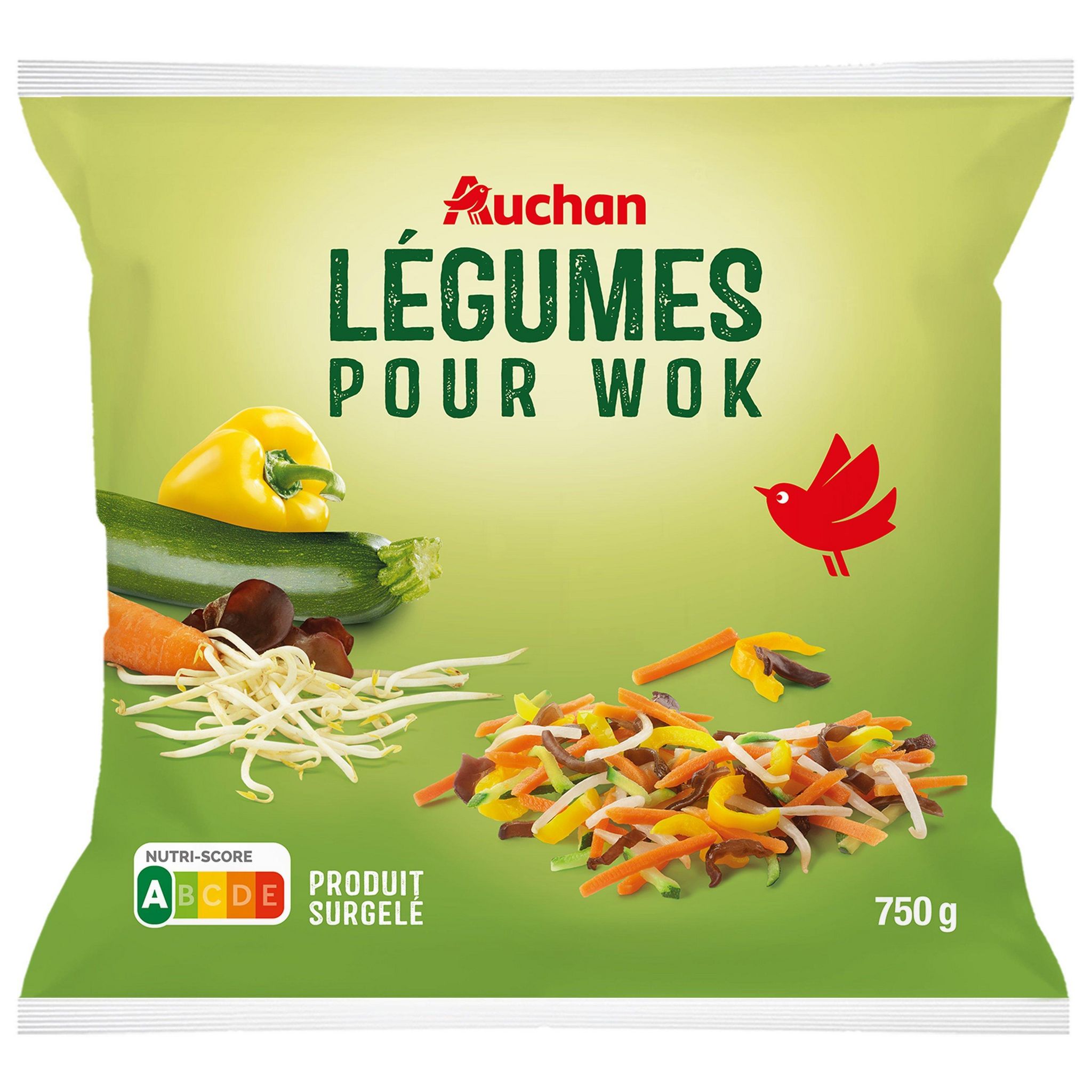 Voir la diapositive 4 : AUCHAN Légumes pour wok 5 portions 750g