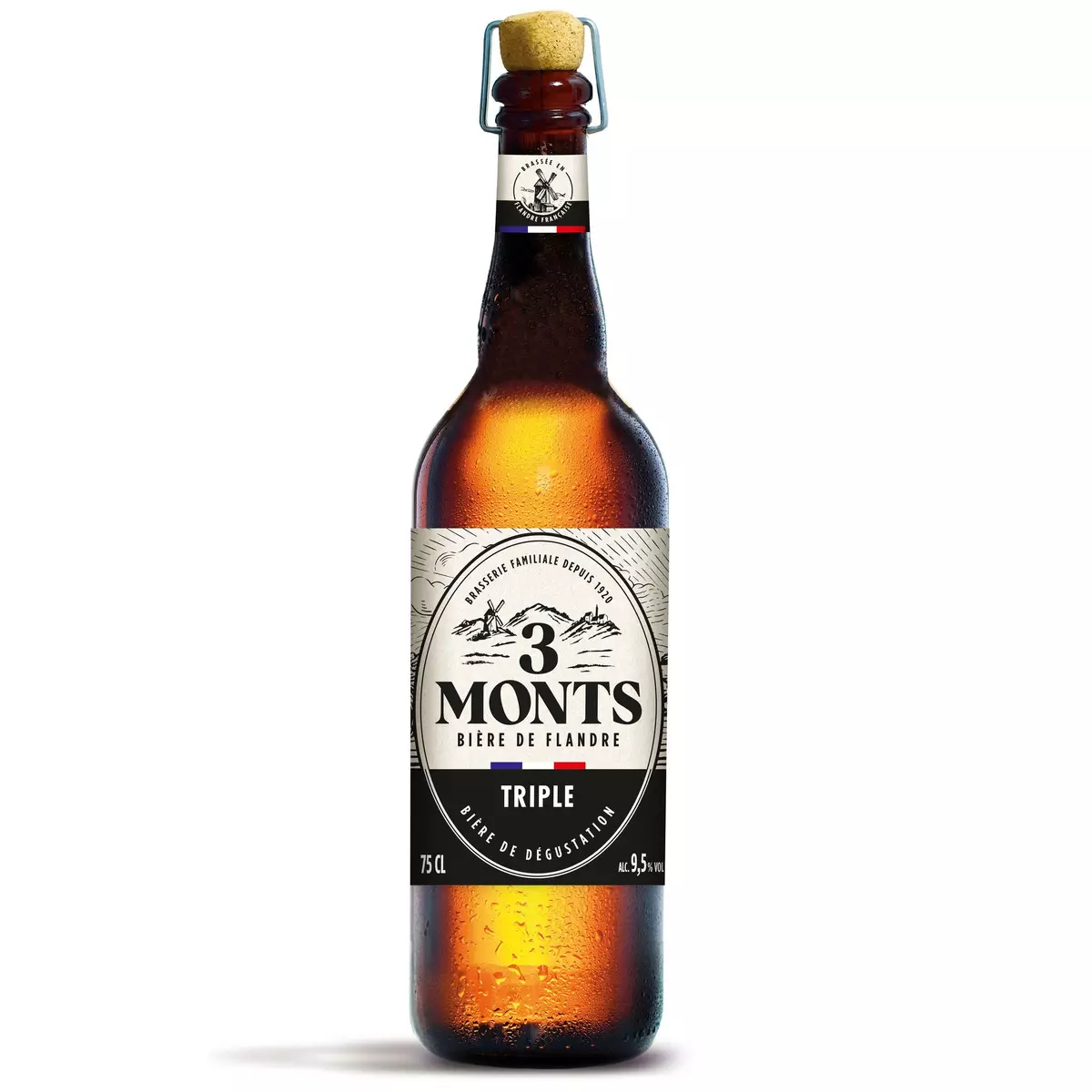 3 MONTS Bière blonde triple des Flandres grande réserve 9,5% 75cl