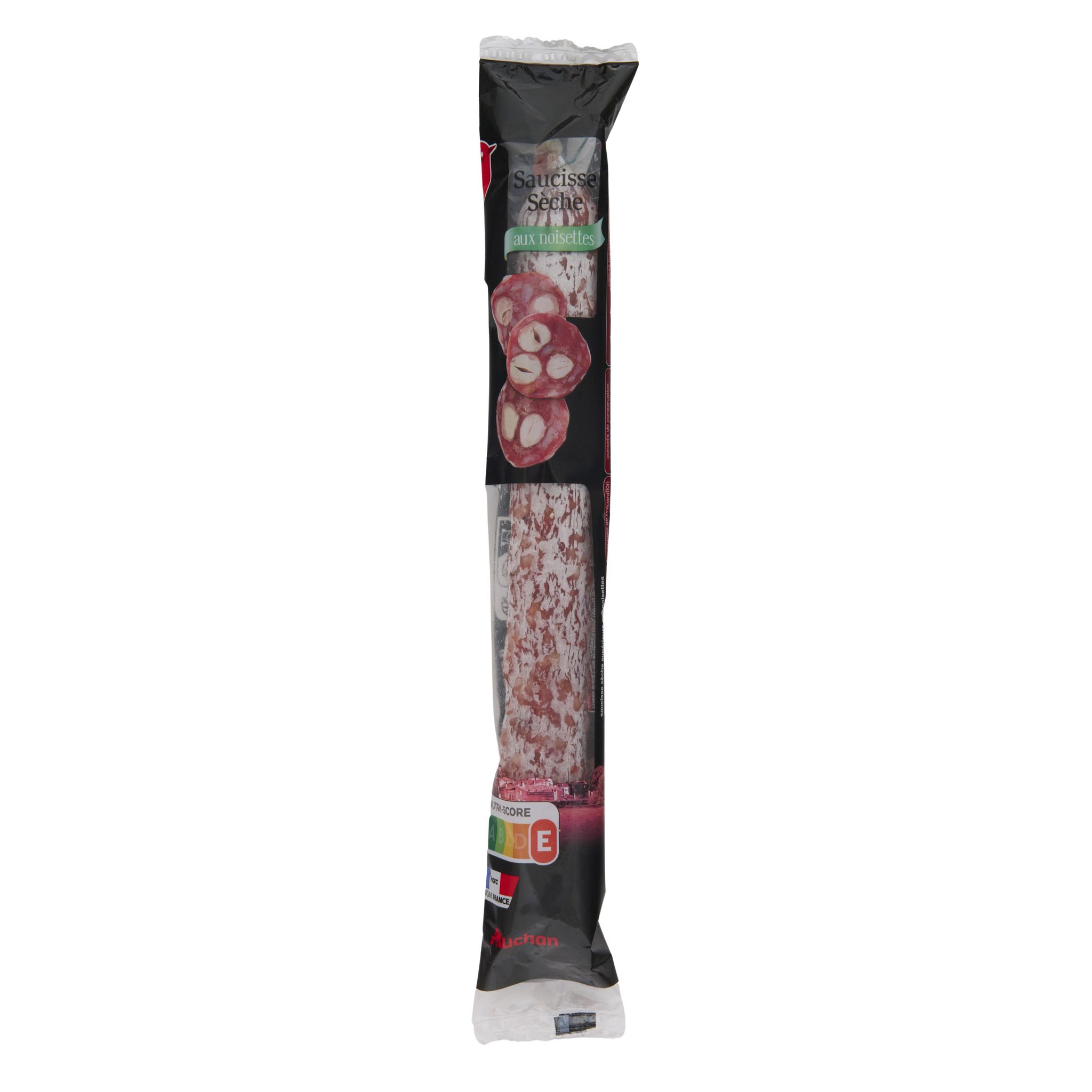 Voir la diapositive 2 : AUCHAN Saucisse droite noisette 250g