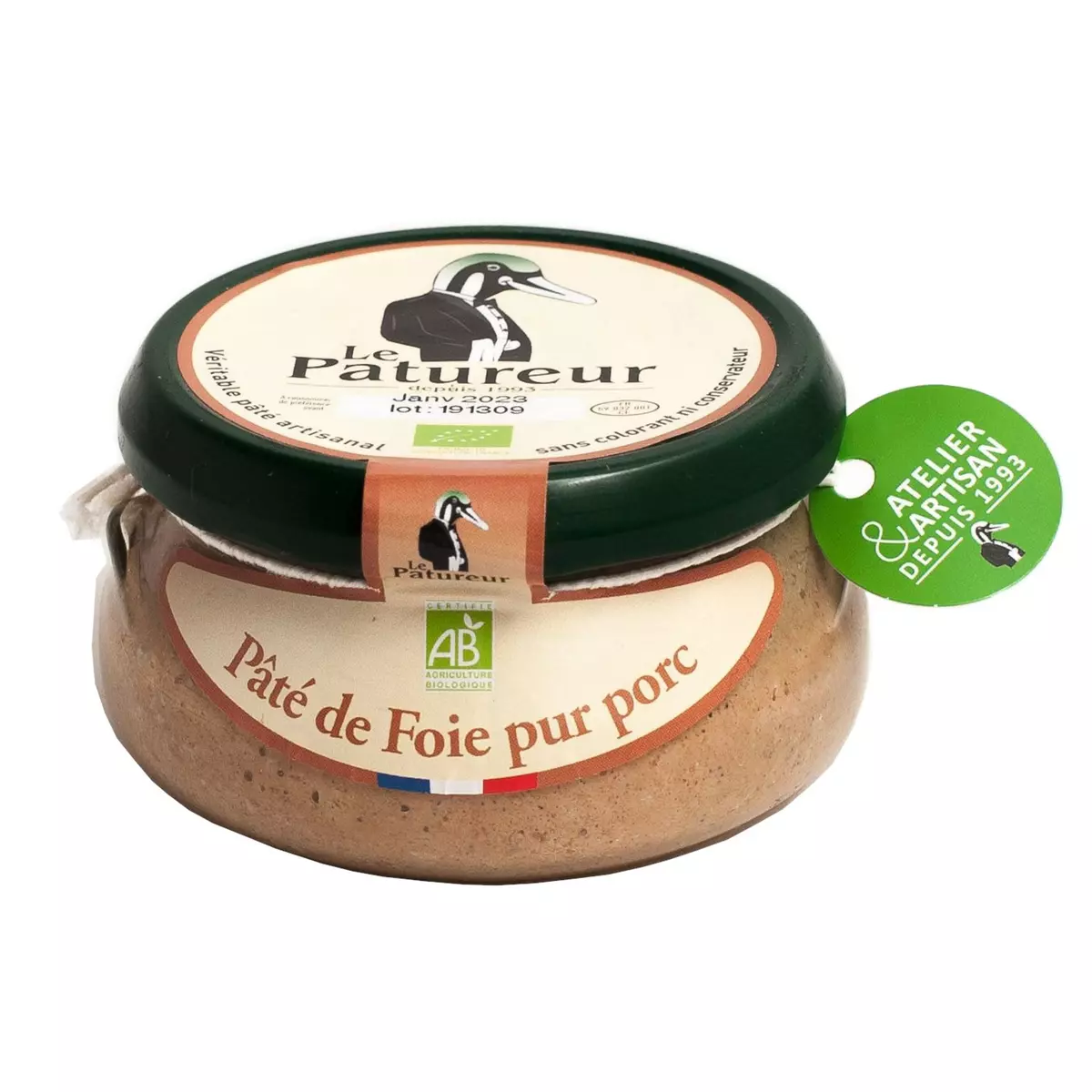 LE PATUREUR Pâté de foie bio pur porc 150g