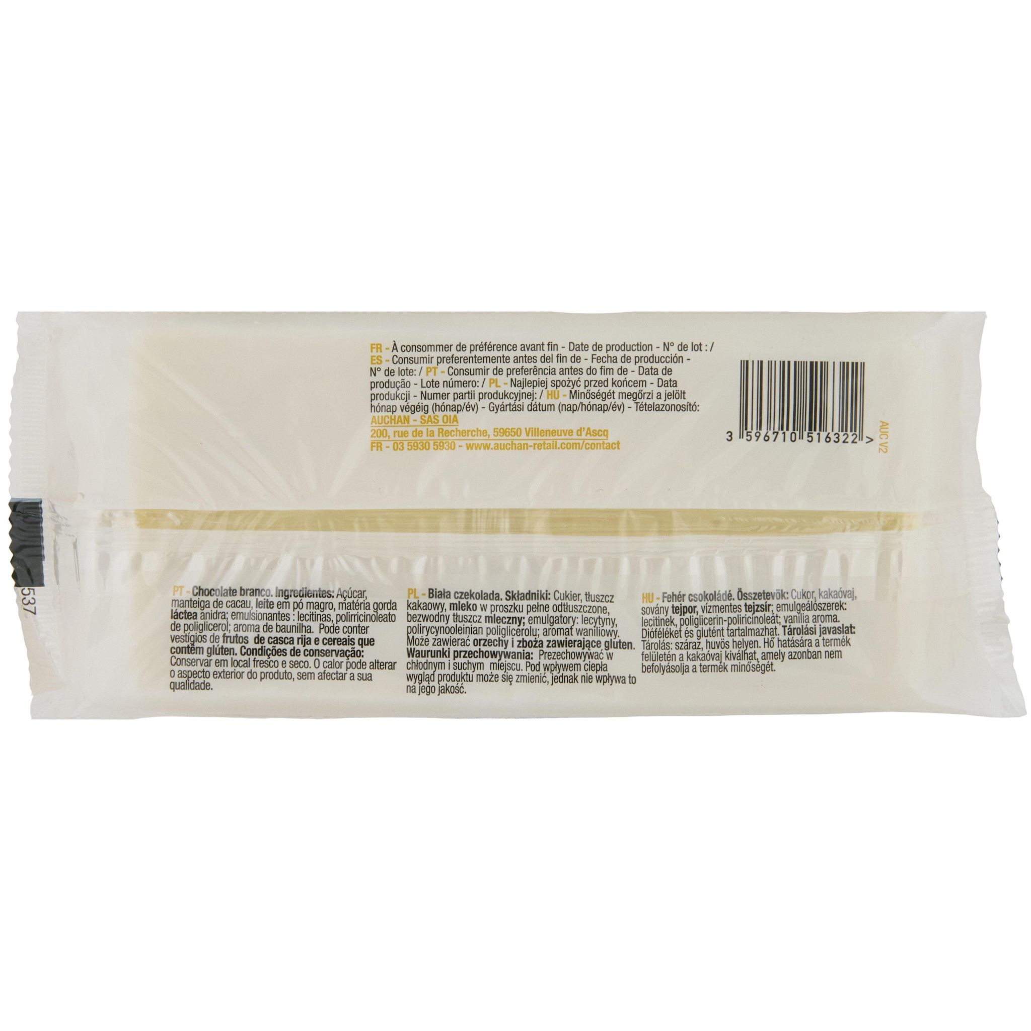 Voir la diapositive 5 : POUCE Tablette de chocolat blanc 4 pièces 4x100g