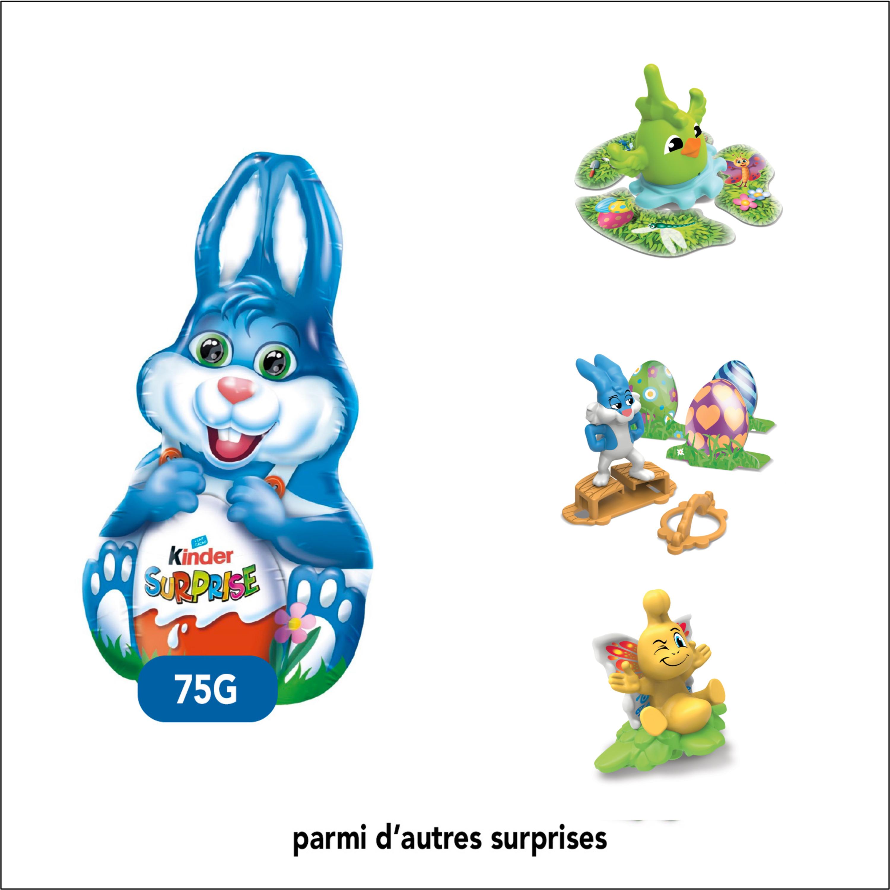 Voir la diapositive 2 : KINDER Surprise lapin de Pâques au chocolat au lait 1 pièce 75g
