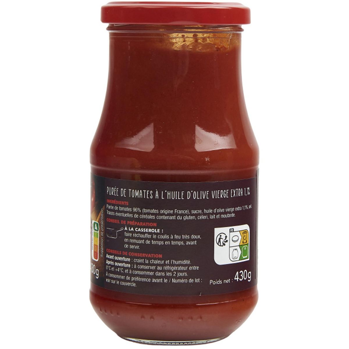 AUCHAN TERROIR Coulis de tomates 430g