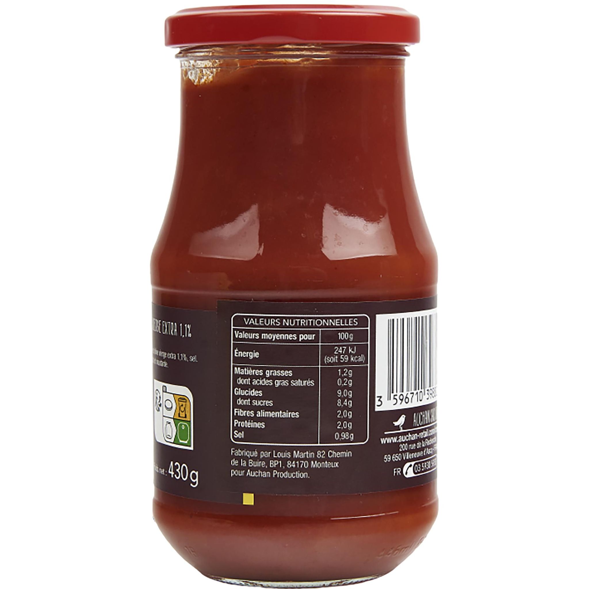 Voir la diapositive 4 : AUCHAN TERROIR Coulis de tomates 430g