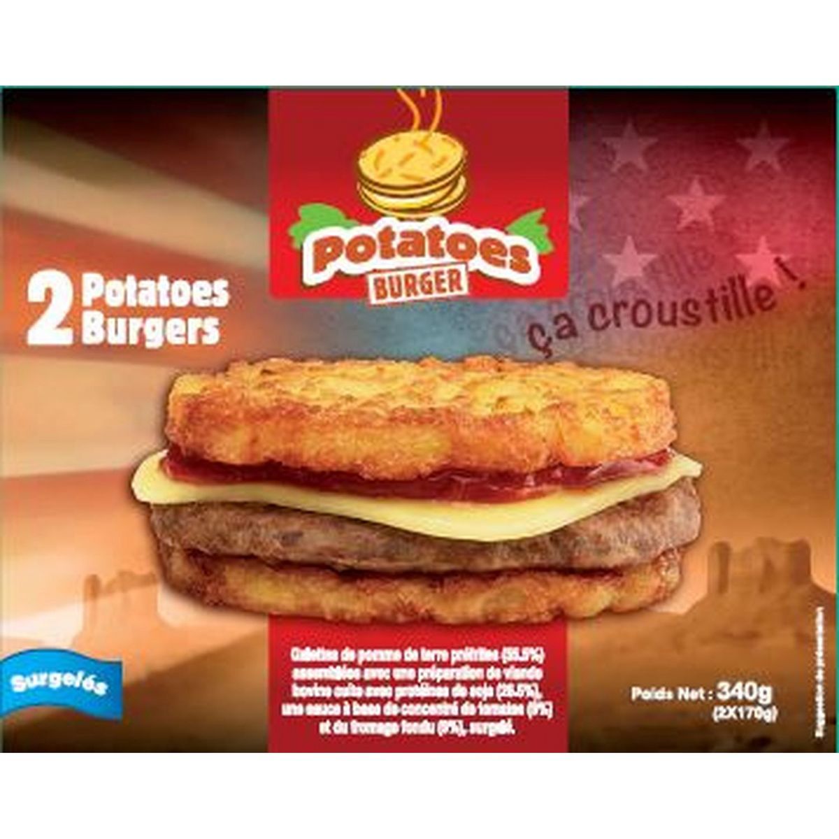 Potatoes burger 2 pièces 2x170g