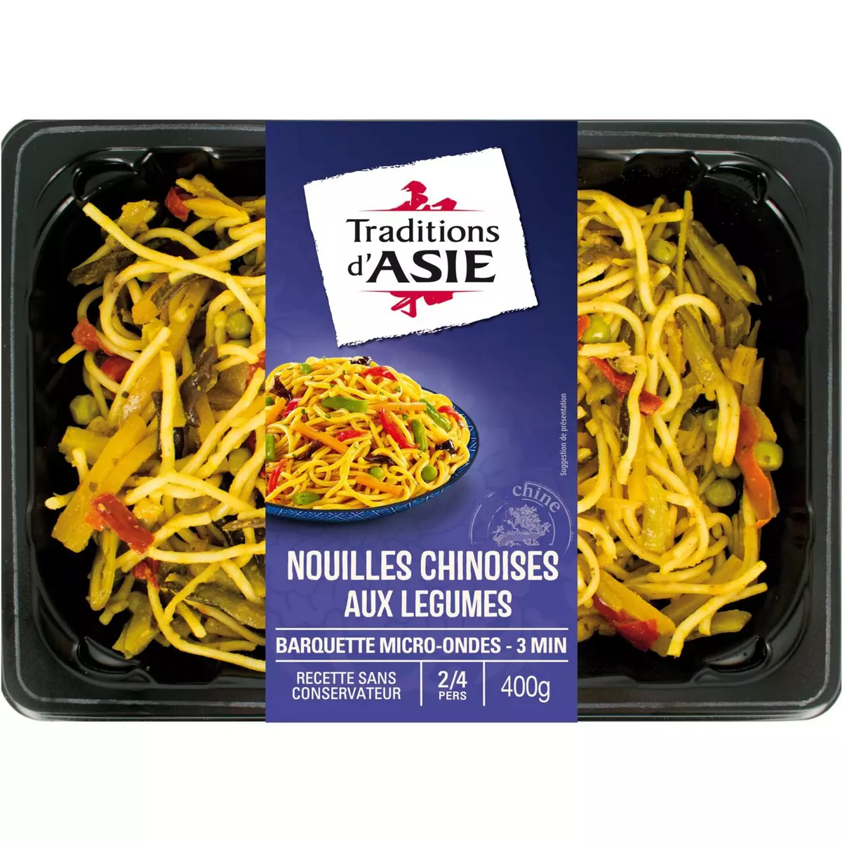 TRADITIONS D'ASIE Nouilles chinoises aux légumes 2-4 portions 400g