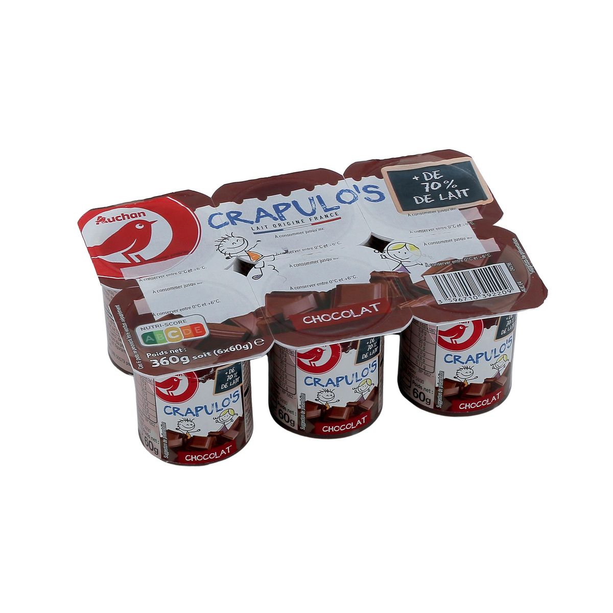 AUCHAN Crème dessert chocolat 6x60g
