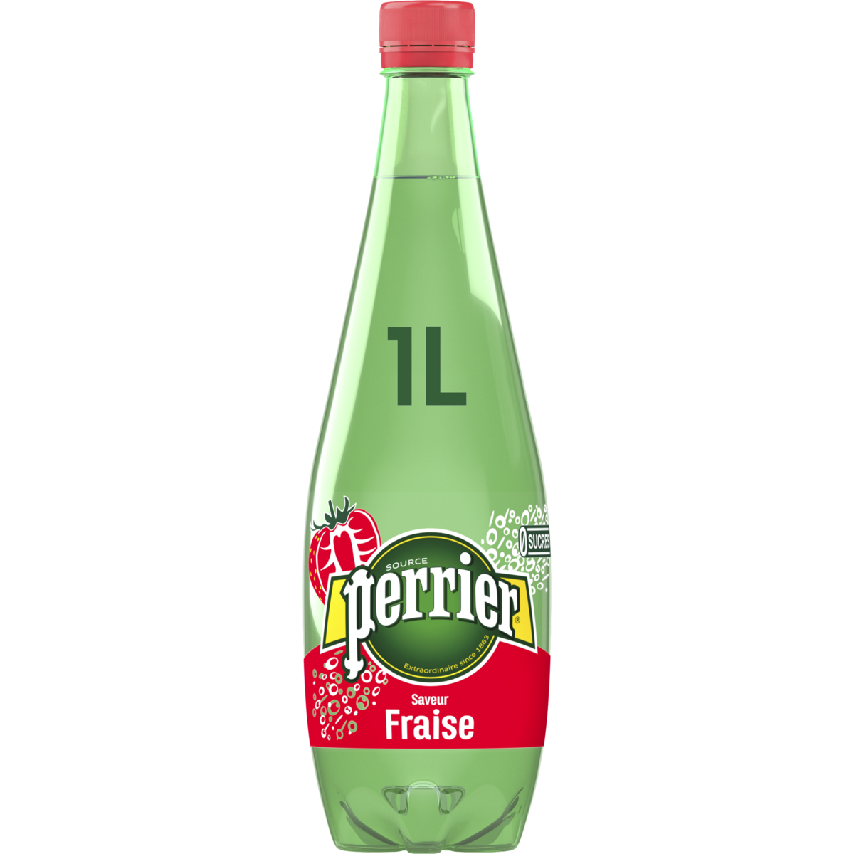 PERRIER Eau gazeuse aromatisée à la fraise 1l