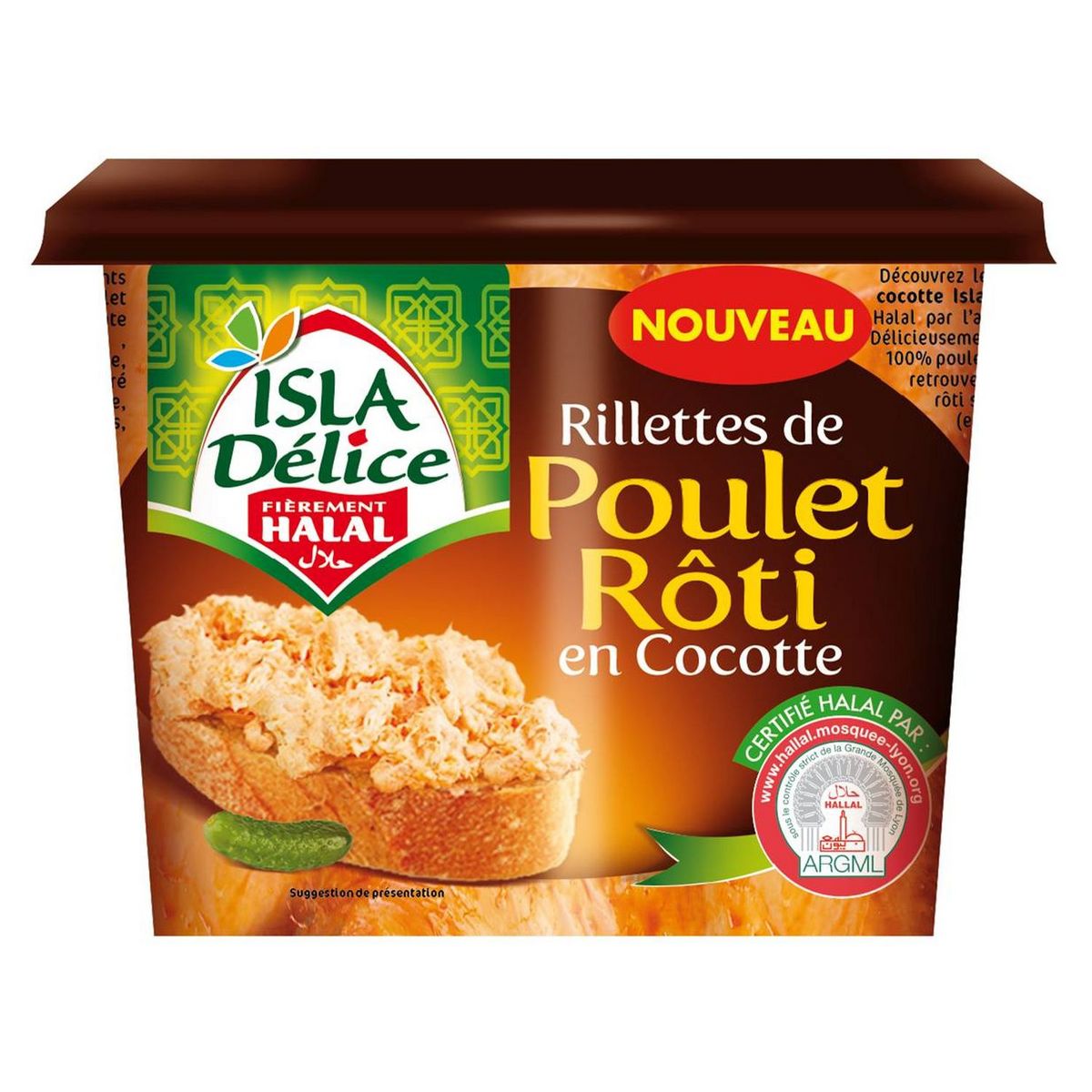 ISLA DELICE Rillettes de poulet rôti halal 220g