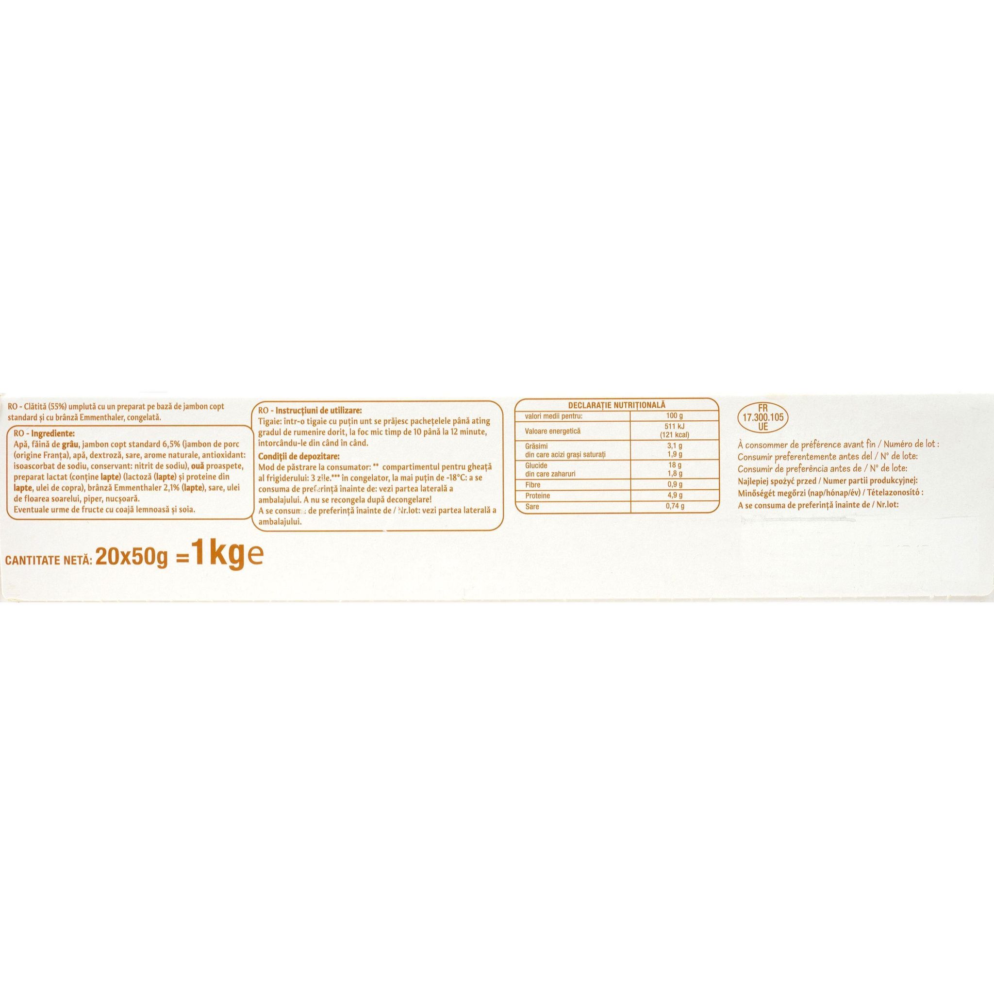 Voir la diapositive 5 : POUCE Crêpe jambon fromage 20 pièces 1kg