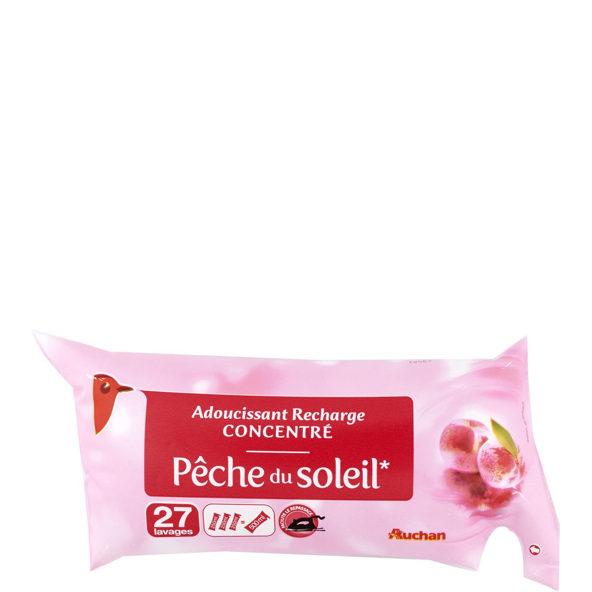 AUCHAN Recharge adoucissant pêche du soleil 27 lavages 500ml