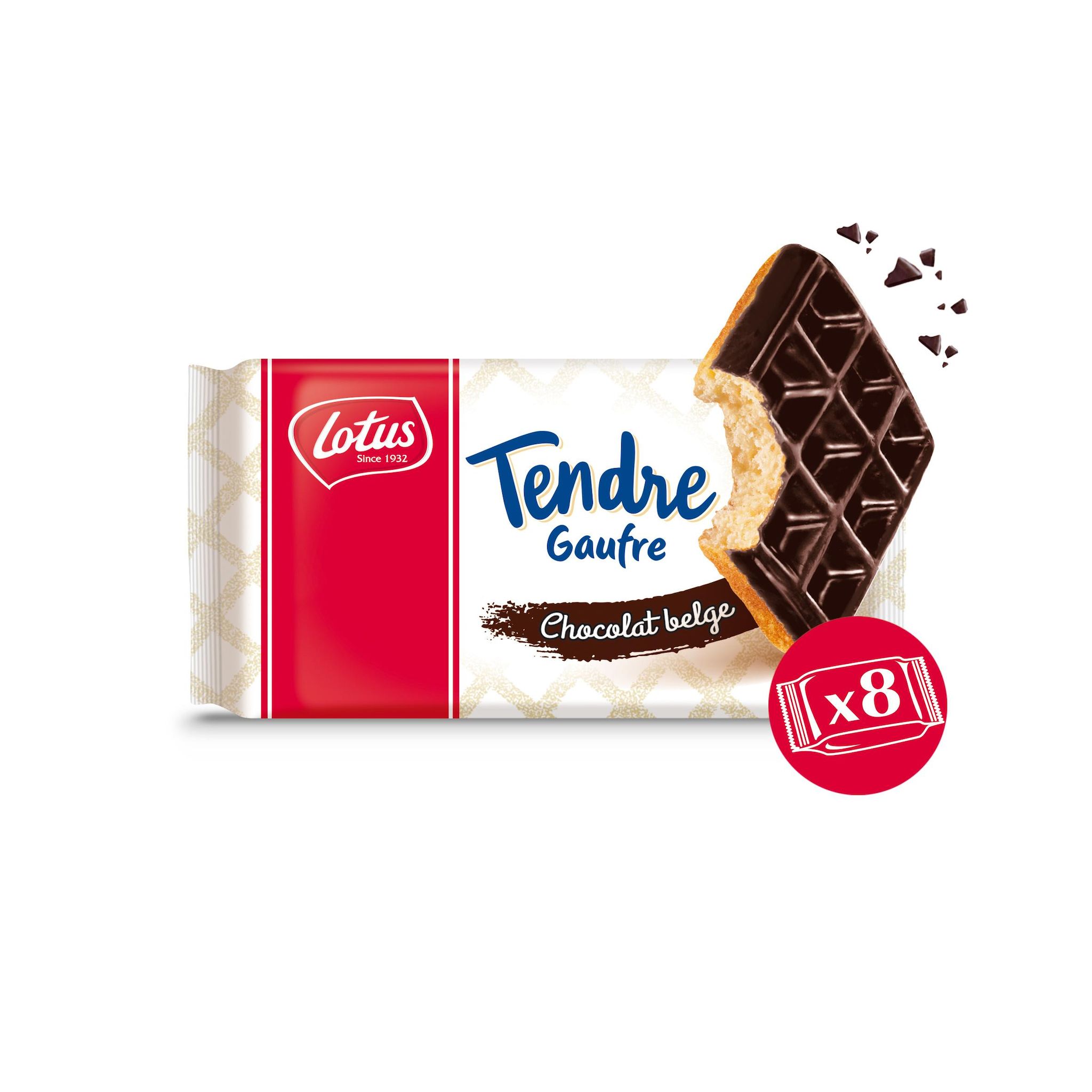 LOTUS Gaufre tendre au chocolat belge 8 gaufres 296g