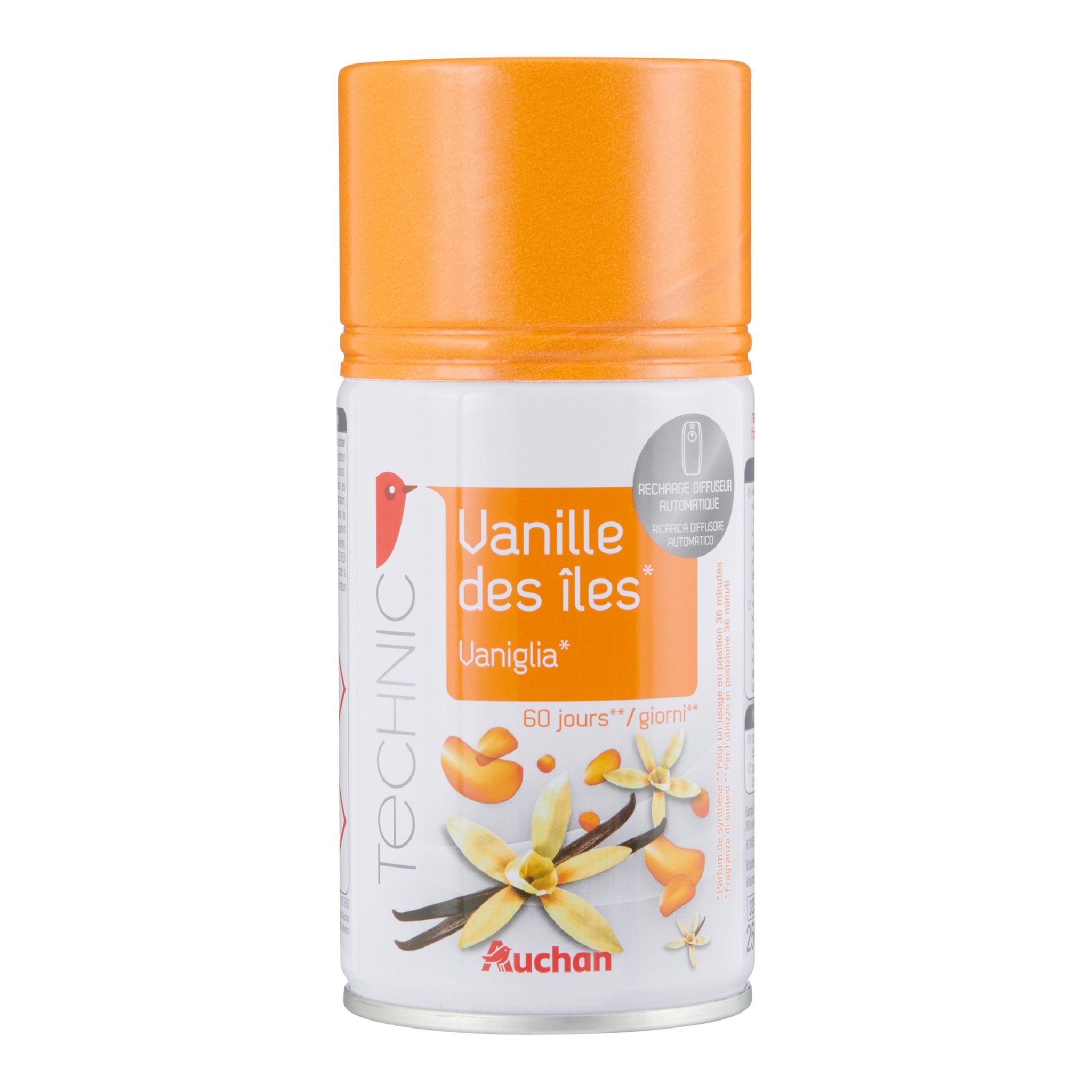 Voir la diapositive 3 : AUCHAN Recharge pour diffuseur automatique vanille des îles 250ml