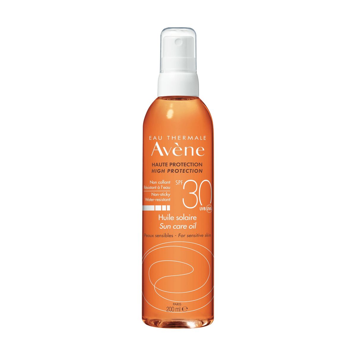 AVÈNE Huile solaire haute protection pour peaux sensibles SPF30 200ml