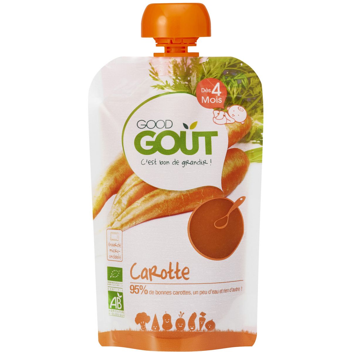 GOOD GOUT Gourde carotte bio dès 4 mois 120g