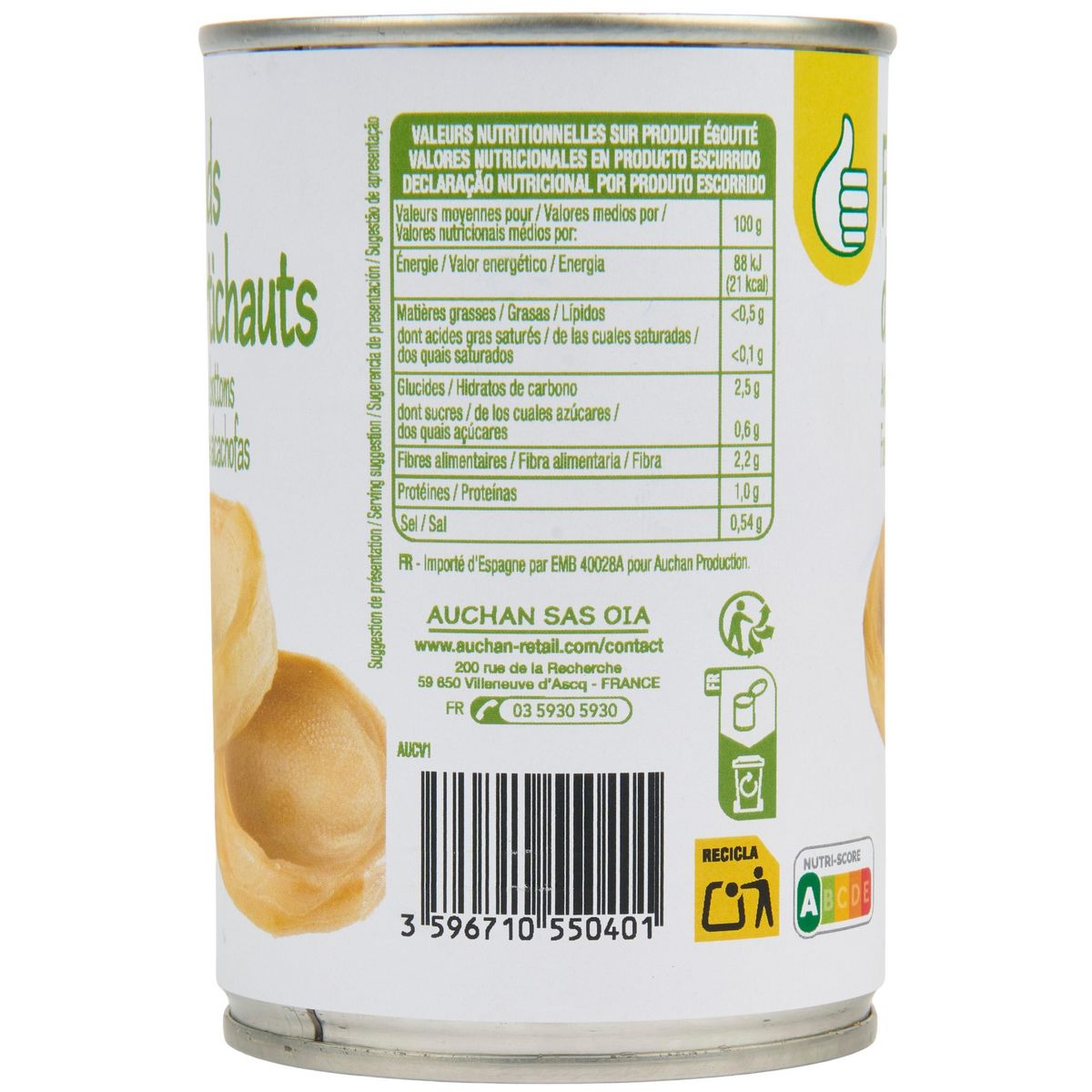 POUCE Fonds d'artichauts 210g