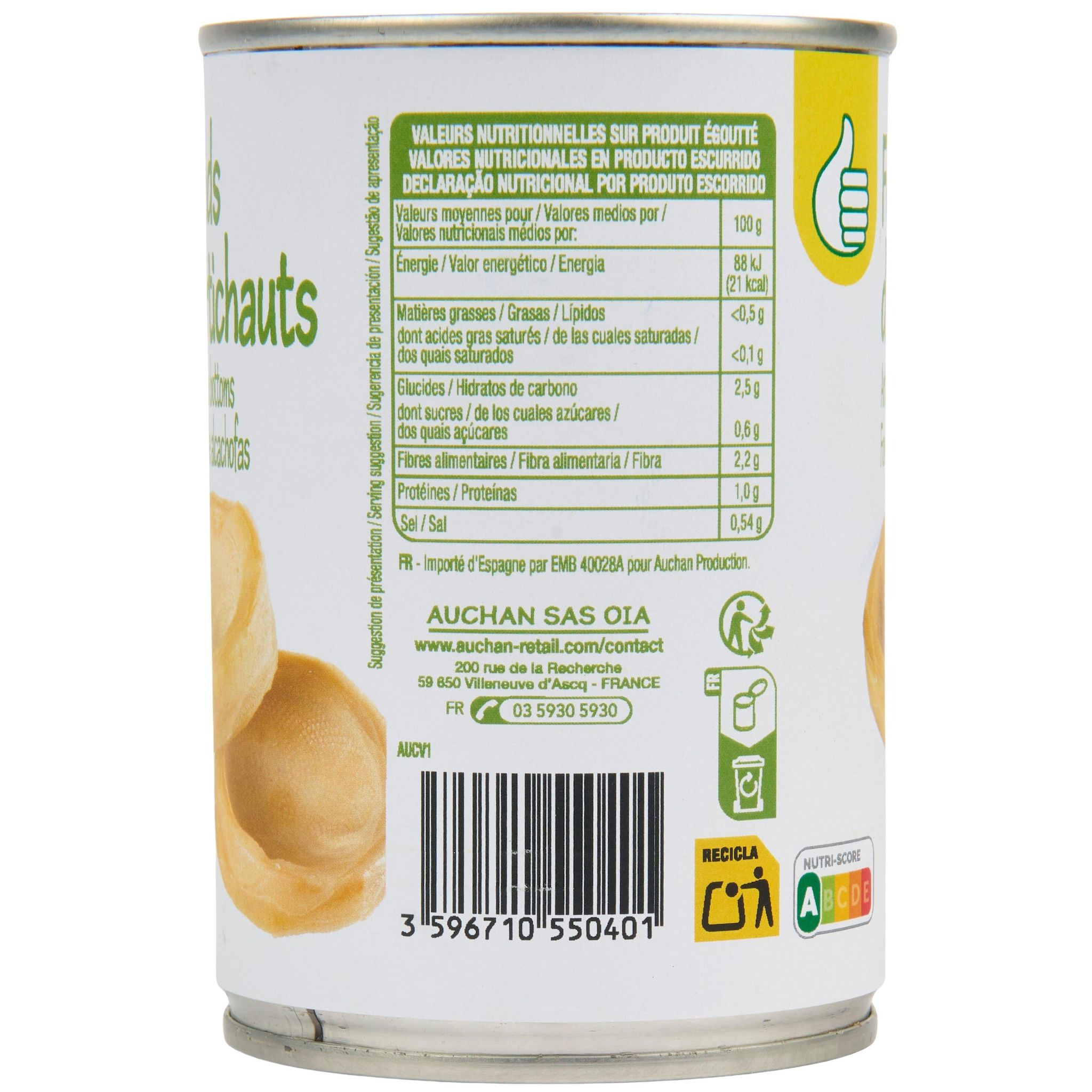 Voir la diapositive 2 : POUCE Fonds d'artichauts 210g