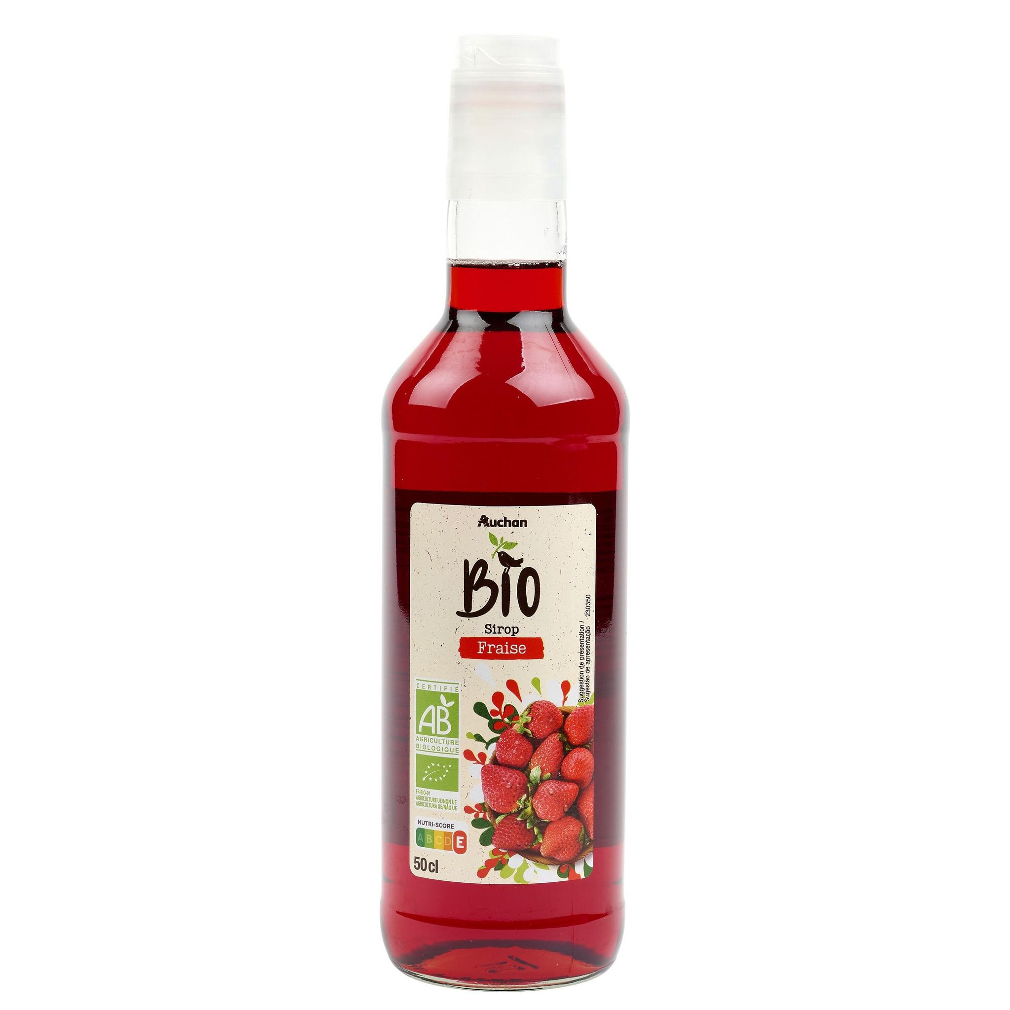 Voir la diapositive 3 : AUCHAN BIO Sirop de fraise 50cl