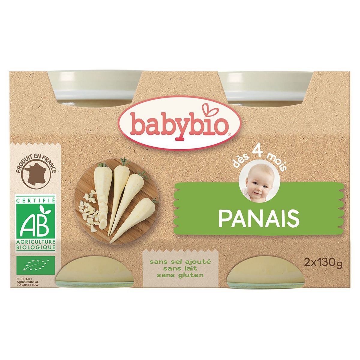 BABYBIO Petit pot panais bio dès 4 mois 2x130g
