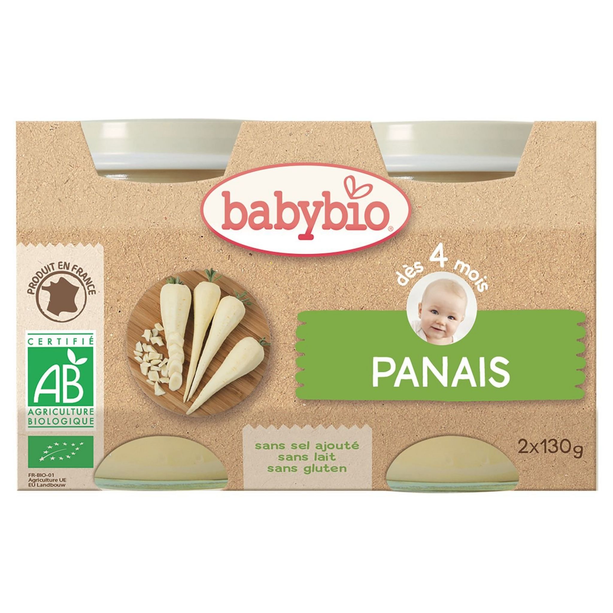 Voir la diapositive 2 : BABYBIO Petit pot panais bio dès 4 mois 2x130g