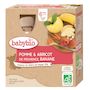 Voir la diapositive 2 : BABYBIO Gourde pomme et abricot de Provence, banane bio dès 6 mois 4x90g