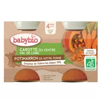 Bledina Petits pots bébé dès 6 mois, carottes semoule dinde x2