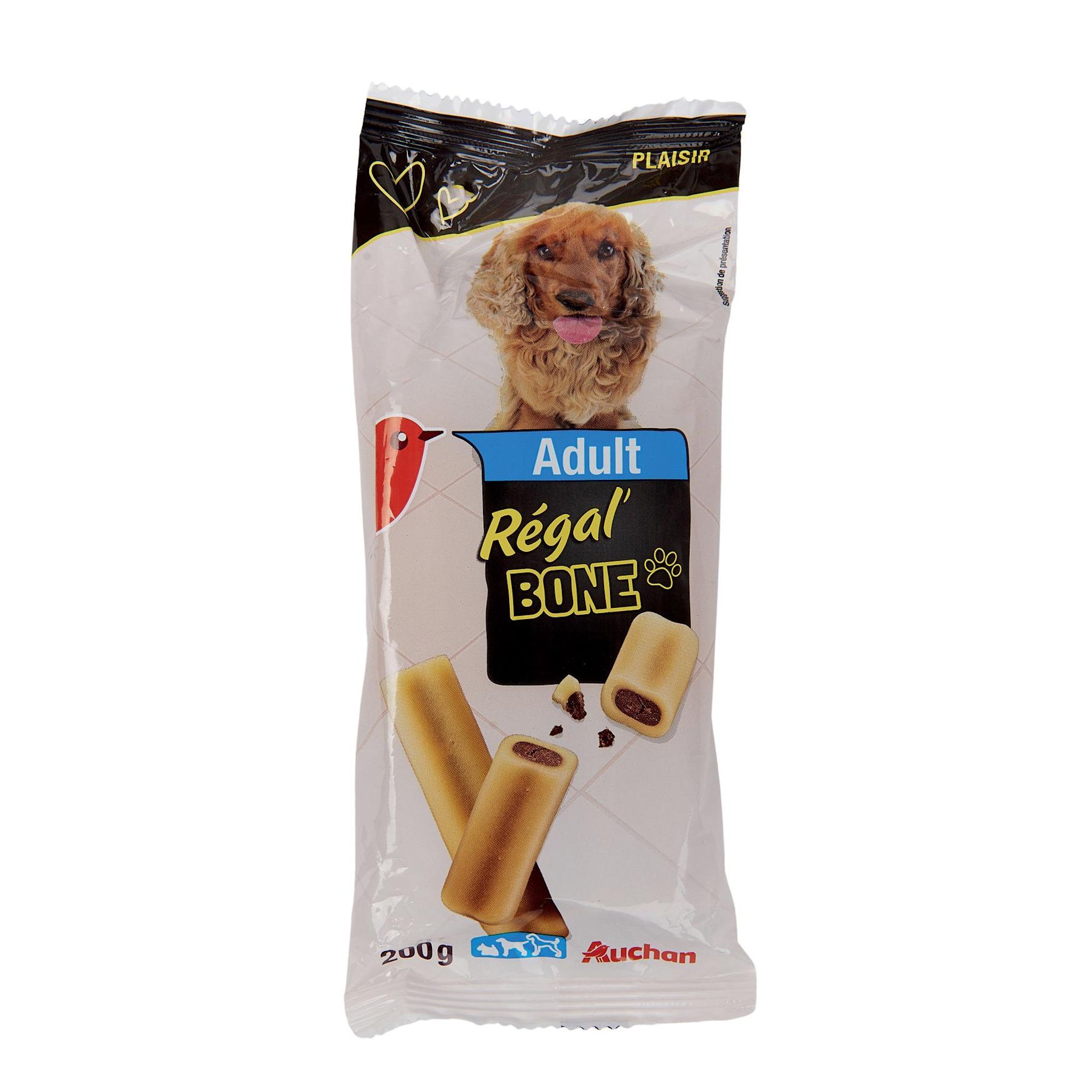 Voir la diapositive 2 : AUCHAN Régal' Bone Snack pour petit à moyen chien adulte 200g