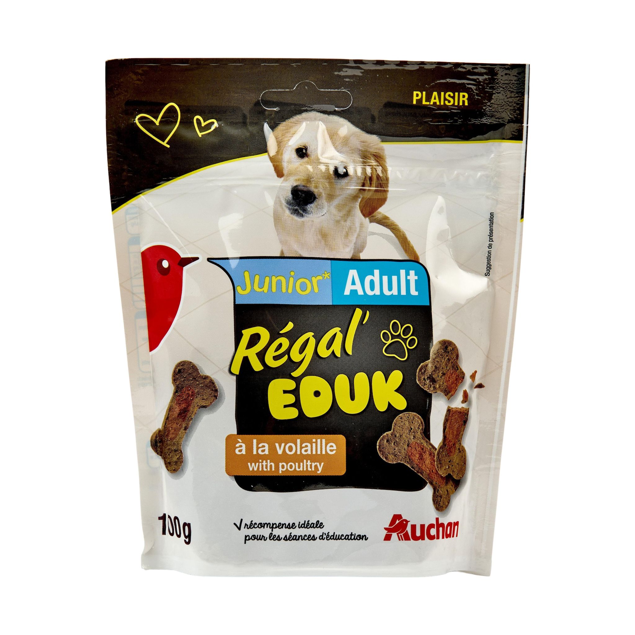 Voir la diapositive 2 : AUCHAN Régal'eduk friandises à la volaille pour chiot 100g