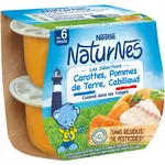 NESTLE Naturnes bol carottes pommes de terre et cabillaud dès 6 mois 2x200g