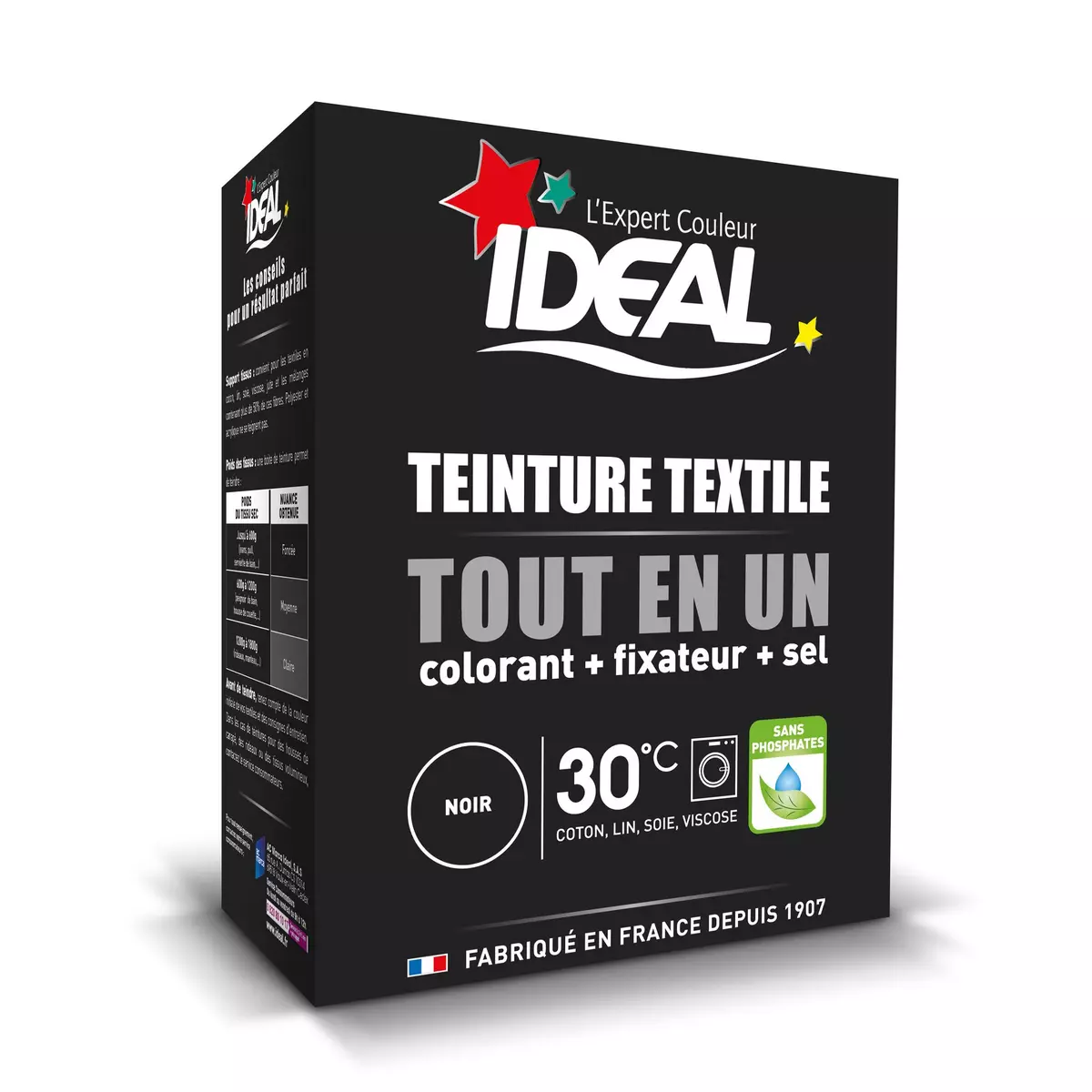 IDEAL Teinture textile tout en 1 noir 350g