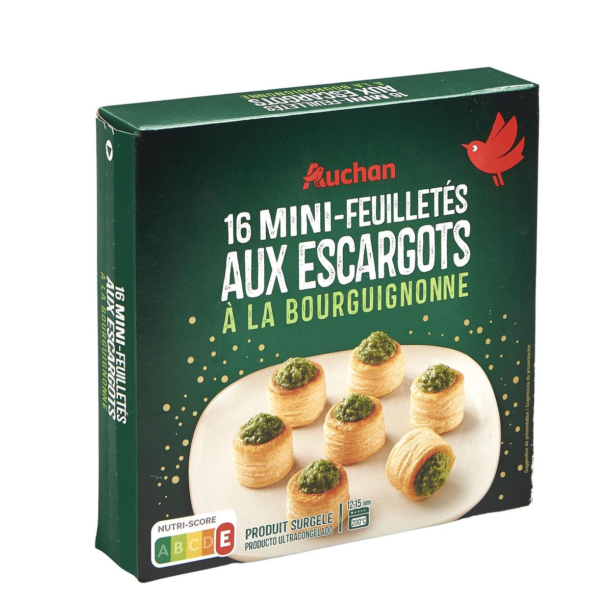 AUCHAN Mini feuilletés aux escargots à la Bourguignonne 16 pièces 170g