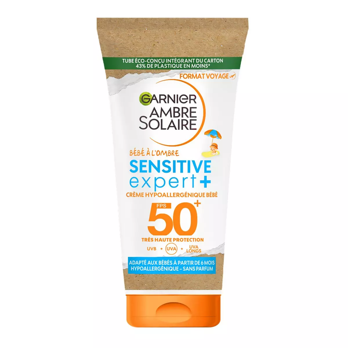 GARNIER Ambre Solaire Crème solaire enfant sensitive très haute protection SPF50+ 50ml