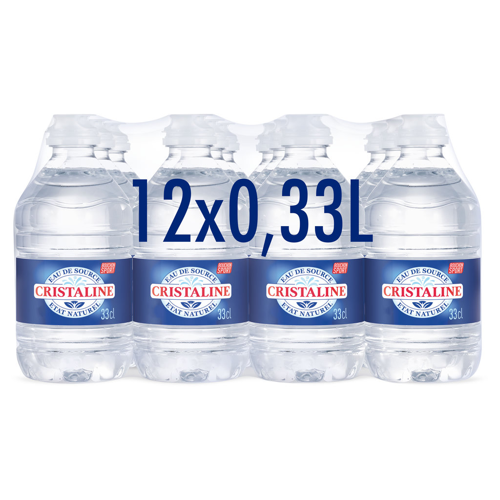 CRISTALINE Eau de source plate bouteilles 12x33cl