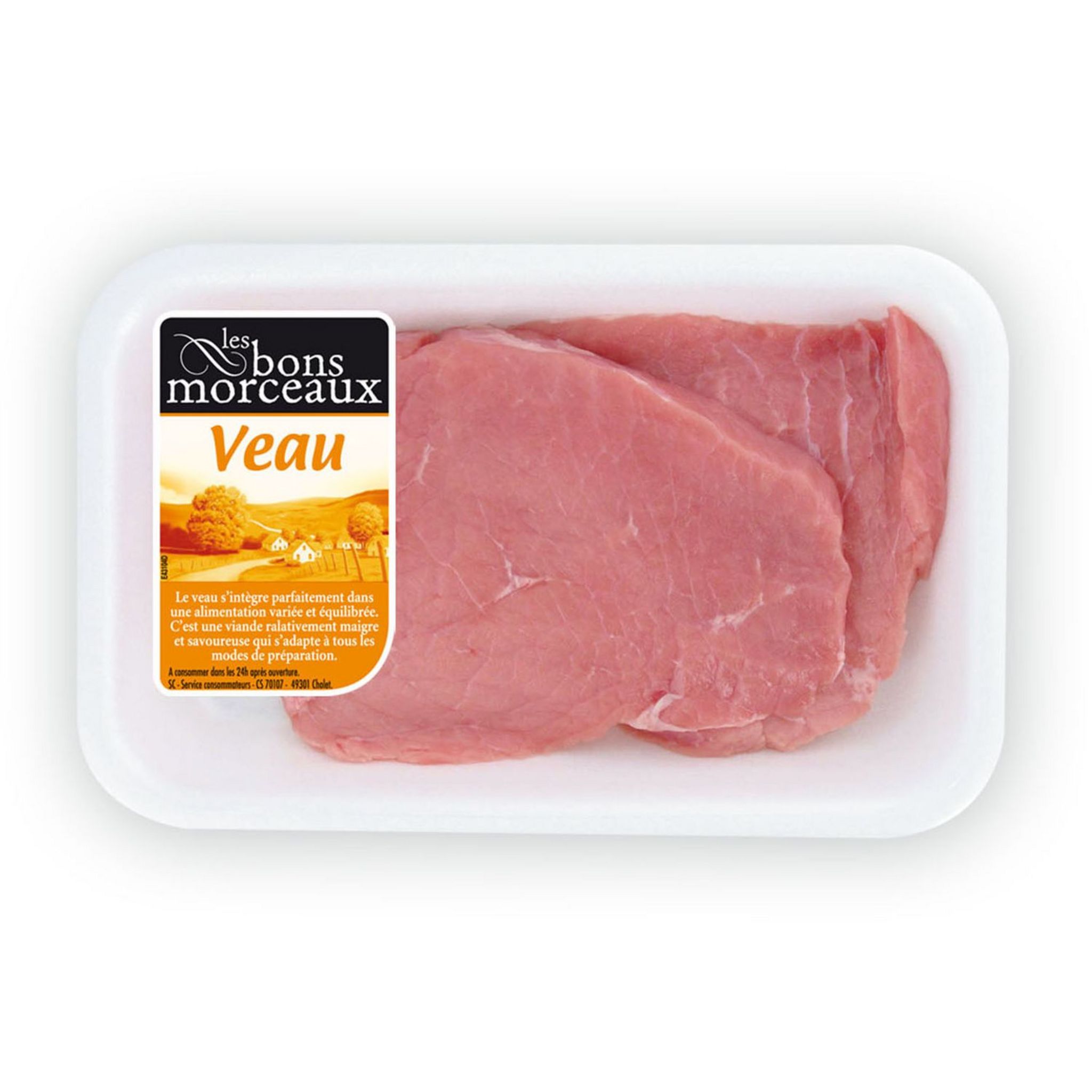 Voir la diapositive 2 : Escalopes *** à griller de veau 2 pièces 230g