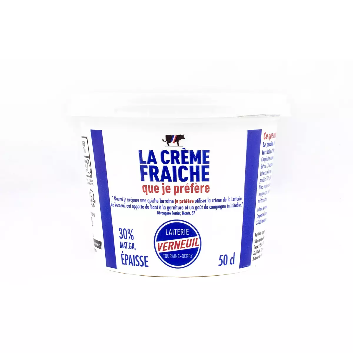 LAITERIE VERNEUIL Crème fraîche épaisse 30%MG 50cl