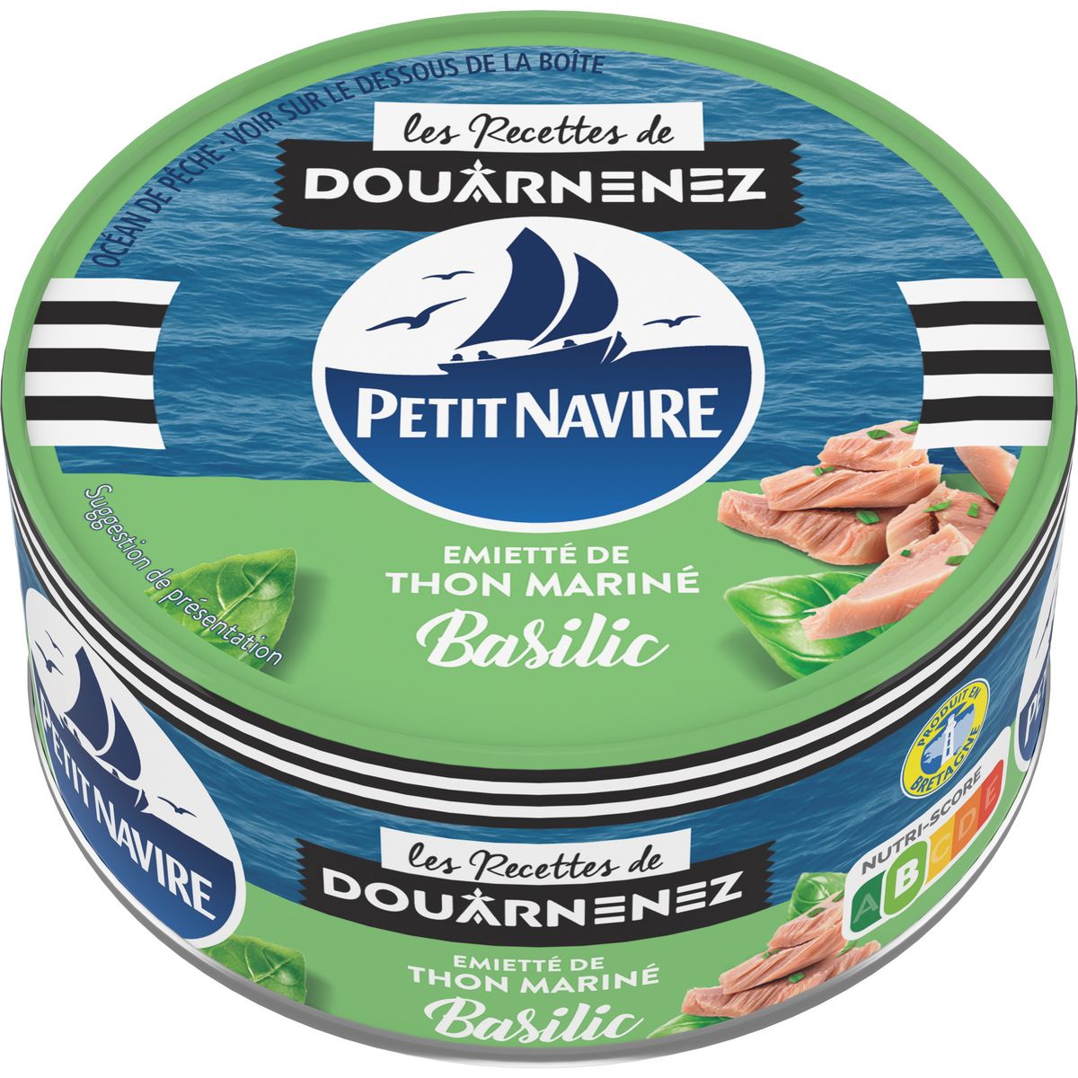 PETIT NAVIRE Thon émietté mariné basilic 110g