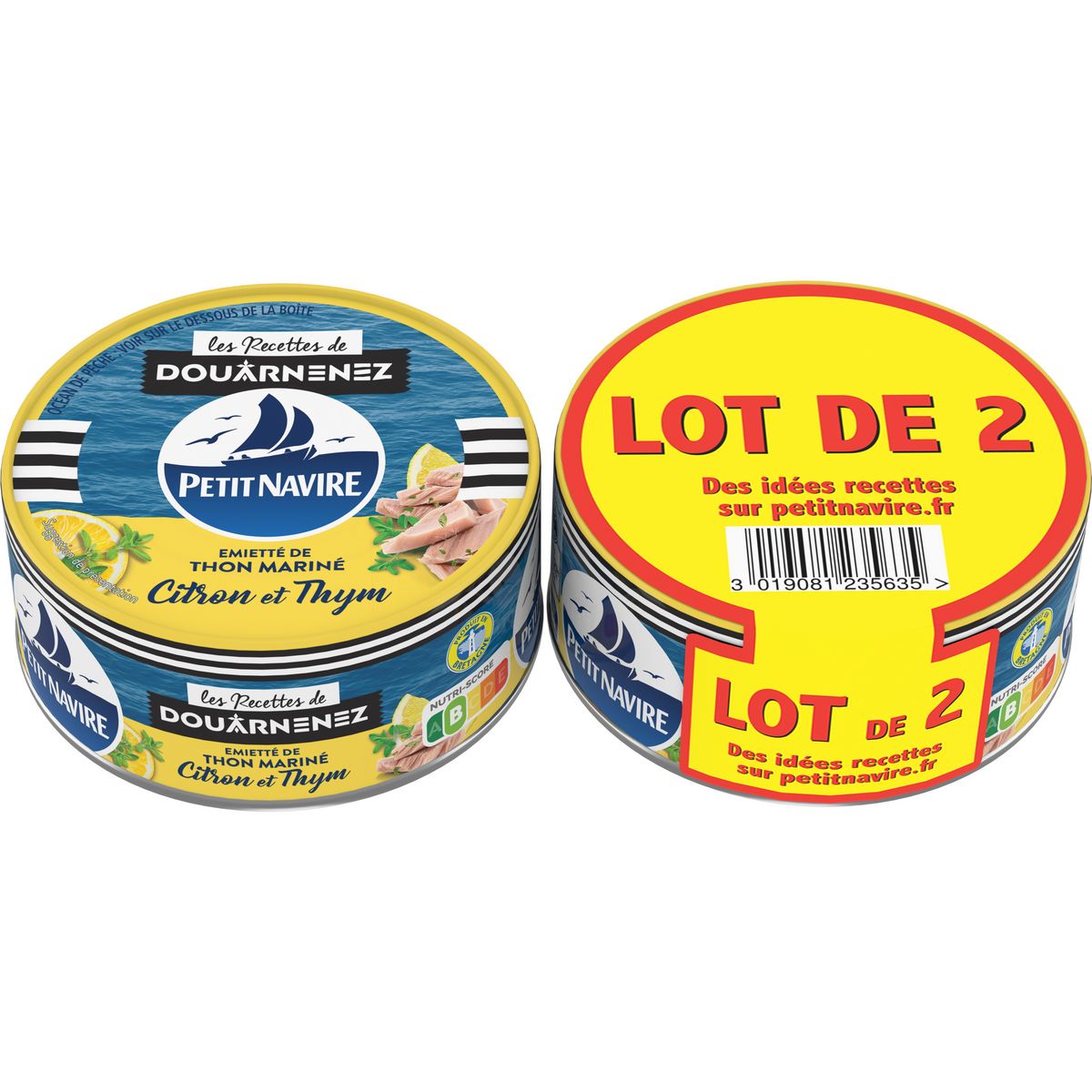 PETIT NAVIRE Thon émietté mariné citron et thym 2x110g