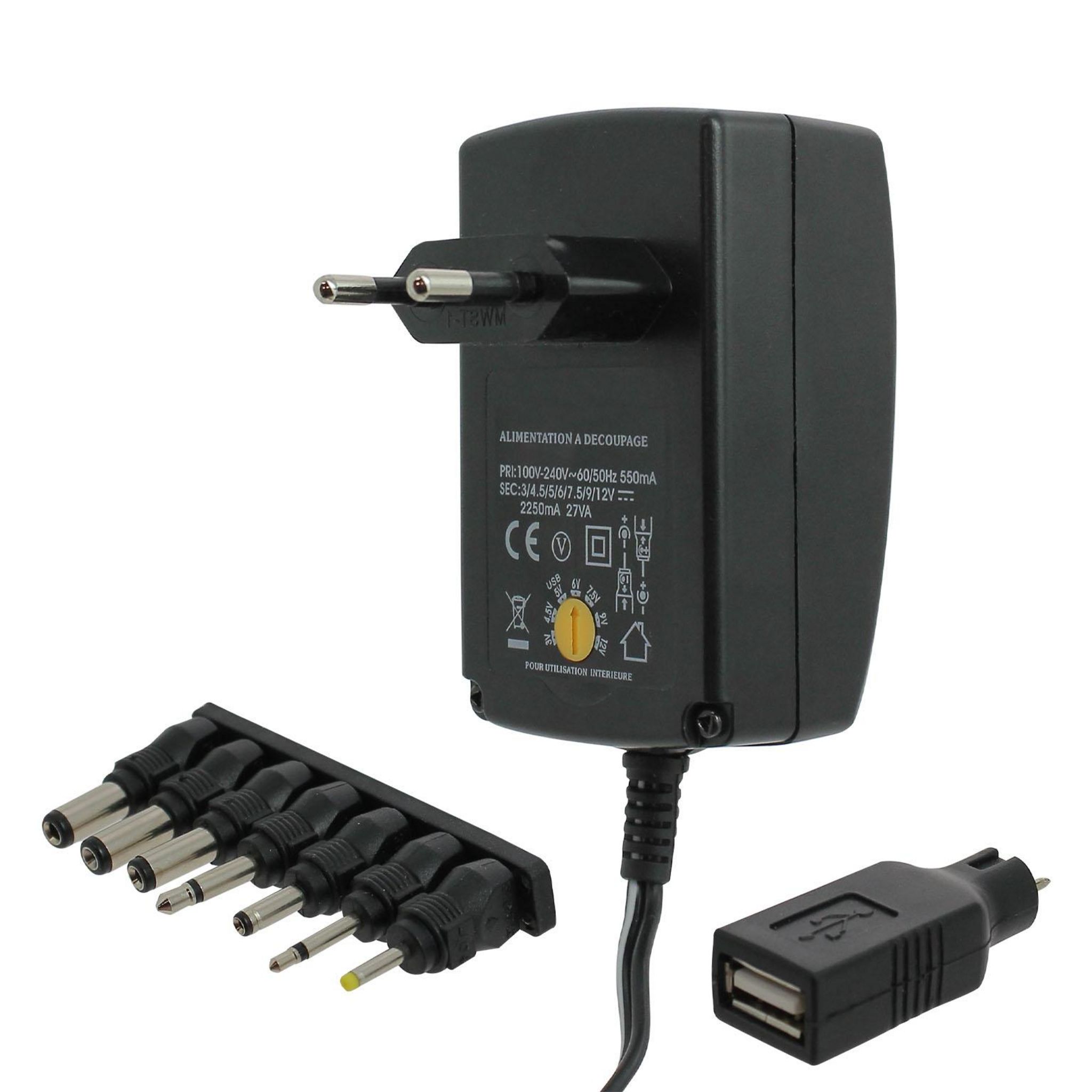 Voir la diapositive 2 : FUJIONKYO Accessoires TV Alimentation Universelle + USB