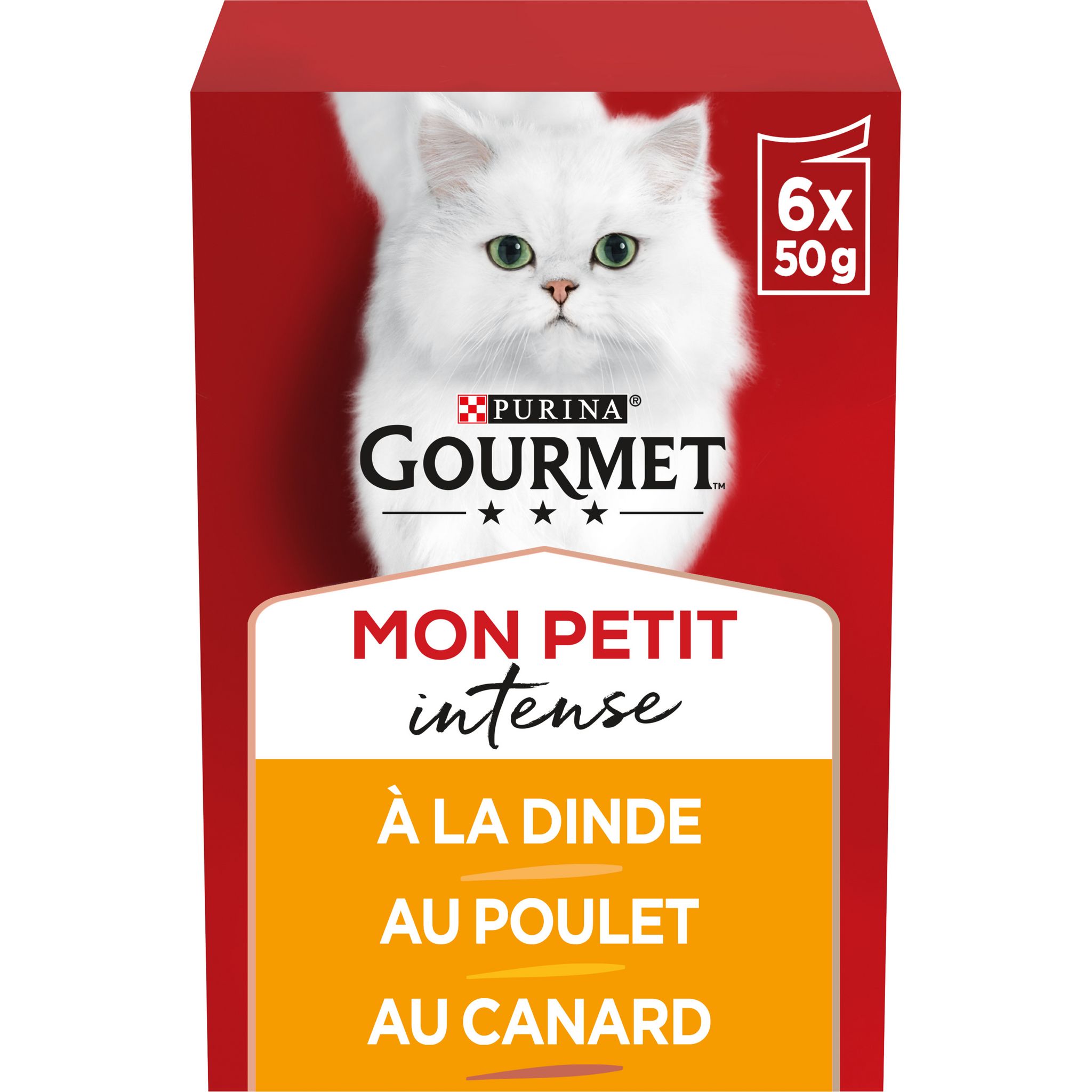 Voir la diapositive 2 : GOURMET Mon petit sachets repas pâtée volailles pour chat 6x50g