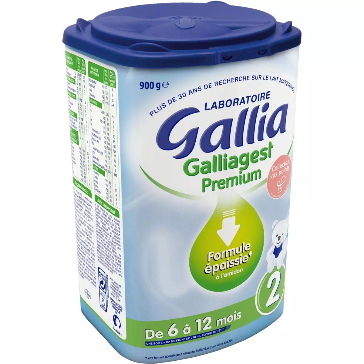 Gallia - 3 Boîtes de Lait en poudre Galliagest Premium 2 (3x820g