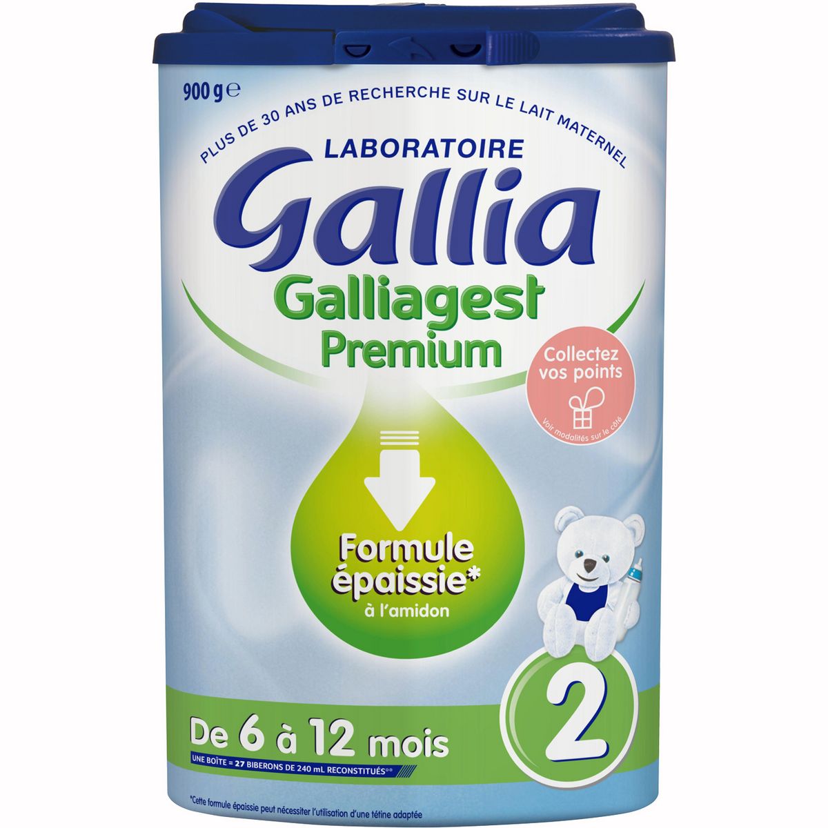 GALLIA Galliagest Premium 2 lait 2ème âge en poudre épaissi dès 6 mois 900g