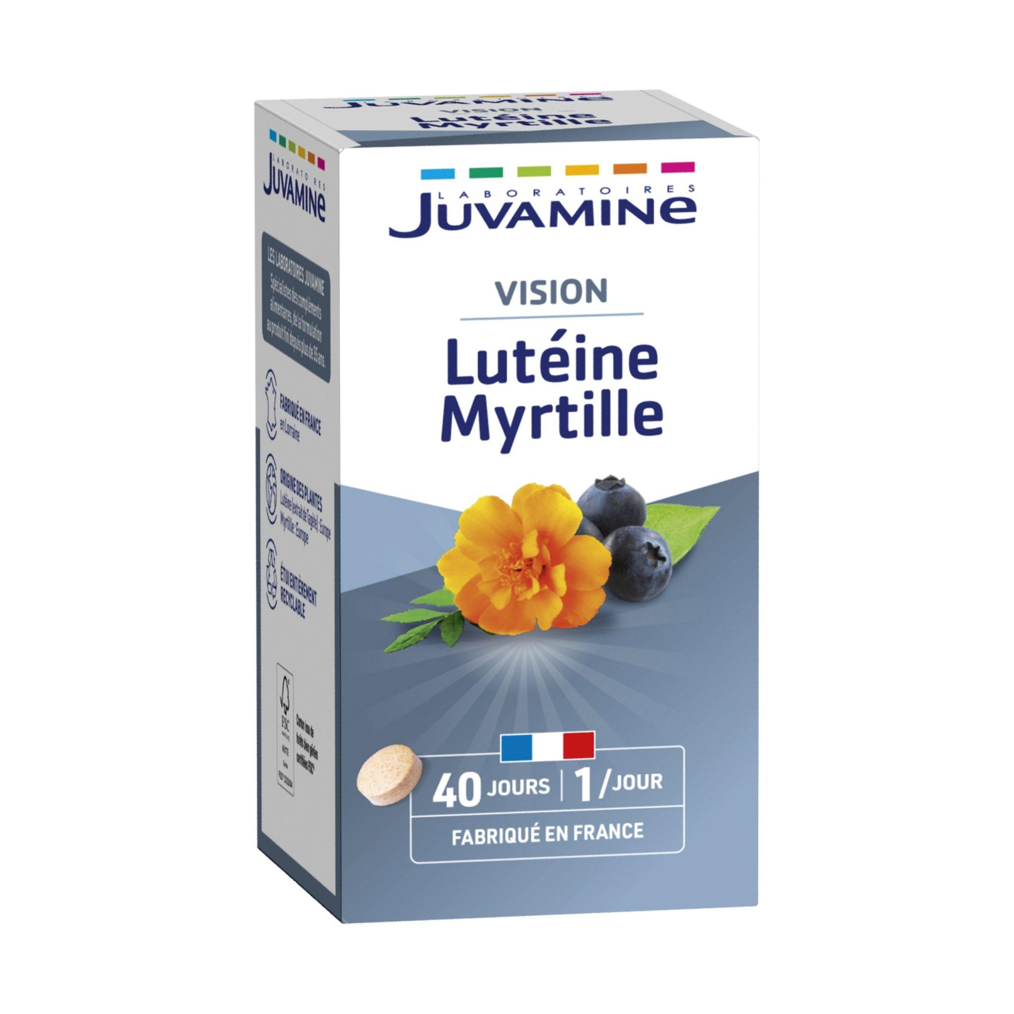 Voir la diapositive 2 : JUVAMINE Gélules vision lutéine et myrtille 40 gélules 13g